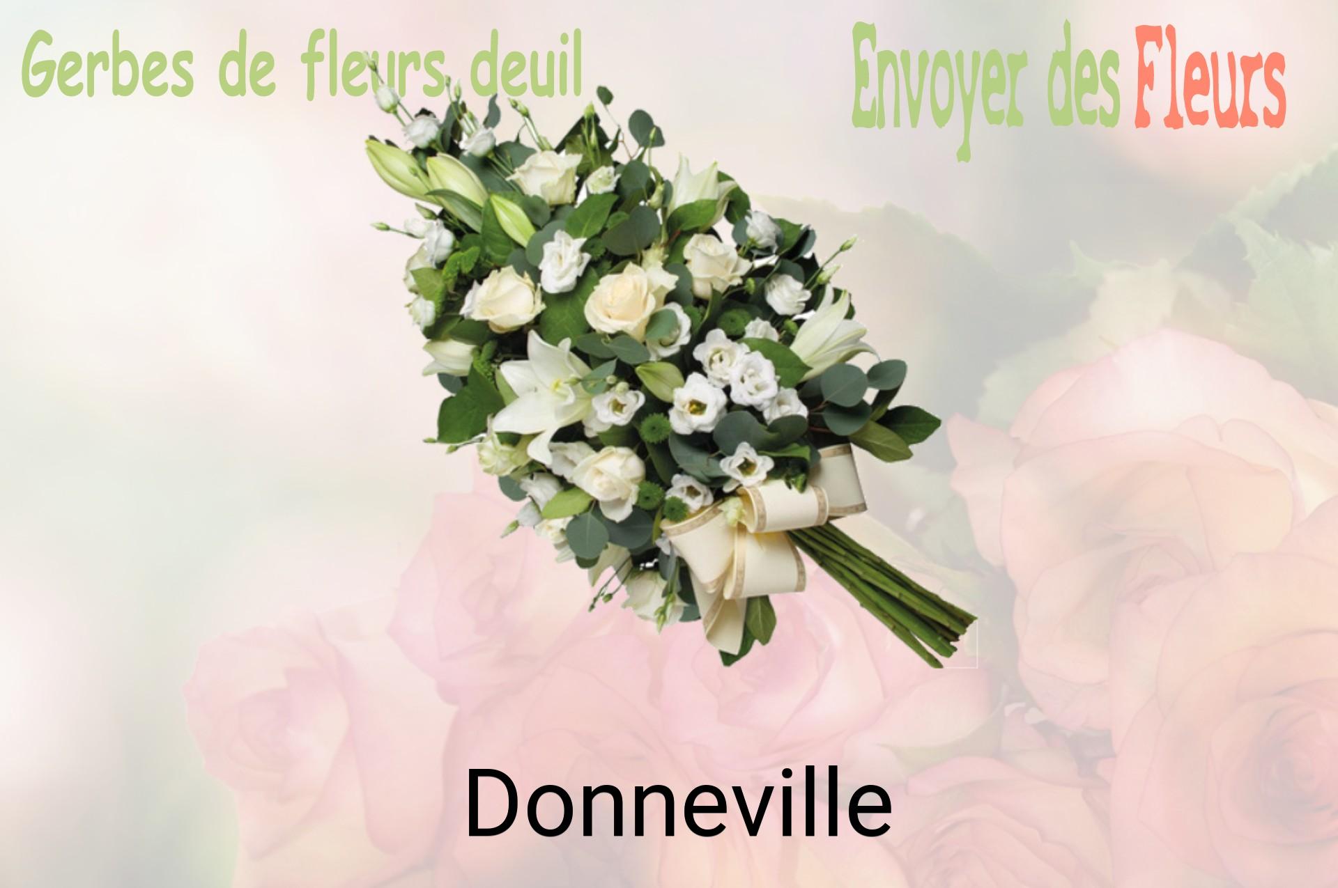 Gerbe de fleurs de deuil livrée à Donneville